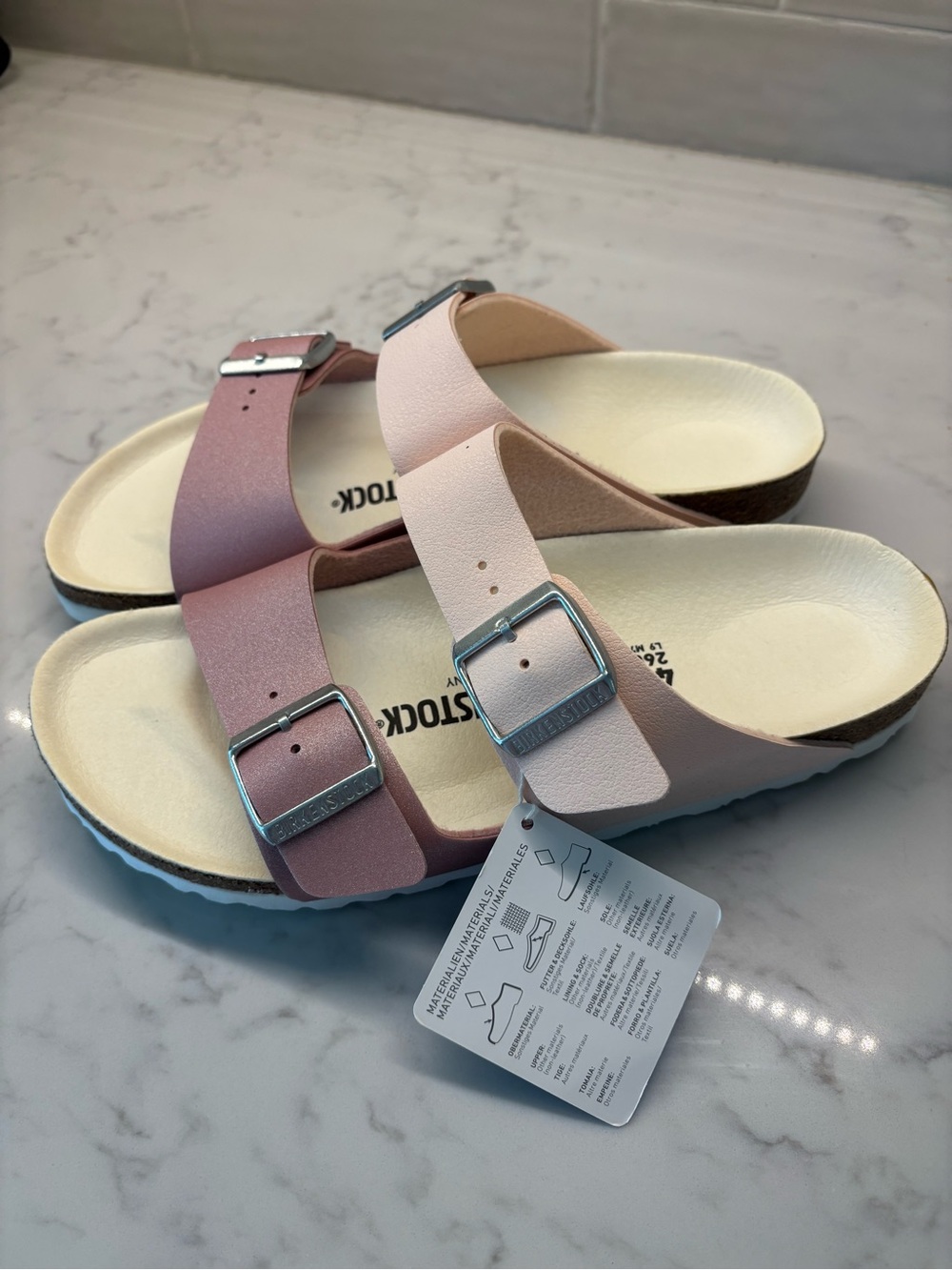 Birkenstock Two-Tone Pink Adjustable Double-Strap Sandals